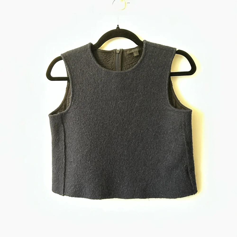 COS Indigo Wool Sleeveless Cropped Top - Picture 7 of 9
